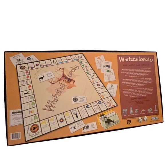 MONOPOLY WHITETAILOPOLY BOARD GAME THE HUNT HAS BEGUN 100% COMPLETE WHITETAIL - Picture 3 of 9